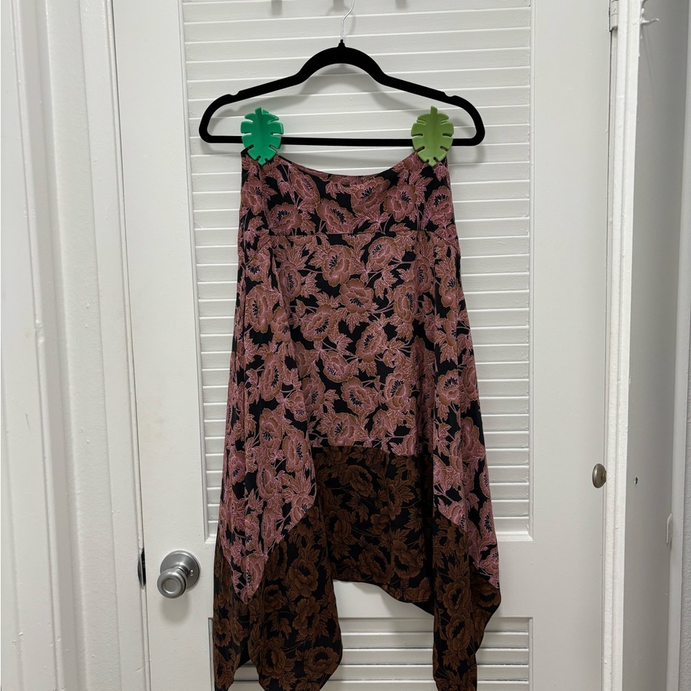 Diane Von Furstenberg Asymmetrical Black and Pink Skirt